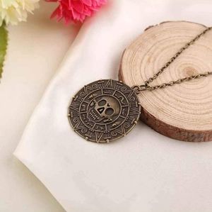 Pirate coin necklace jack sparrow coin pendant bronze